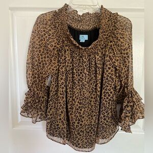 Cece leopard print blouse